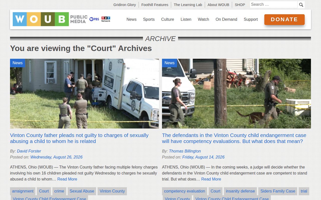 Perry County crime news court archive interface